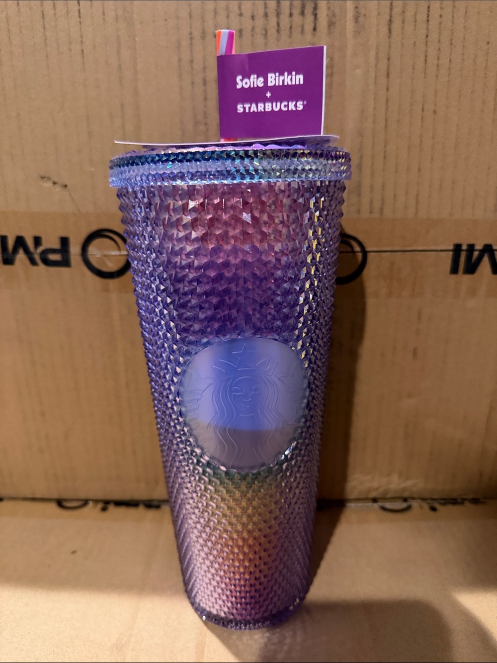 Starbucks Sofie Birkin Iridescent Purple Studded Tumbler with Straw